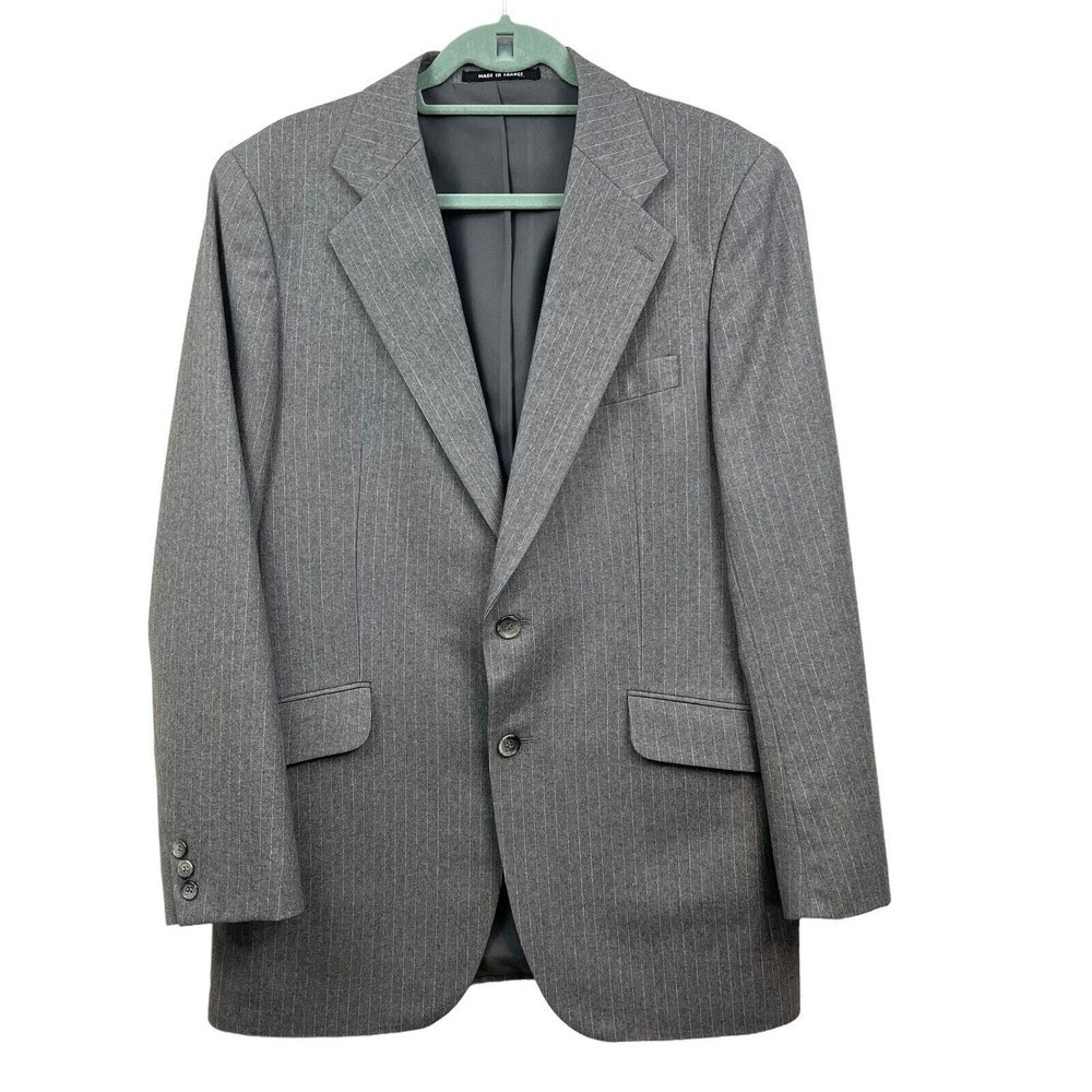 VESTRA Paris Blazer Suit‎ Gray Pinstripe 2 Button Double Vent Men Size 44R